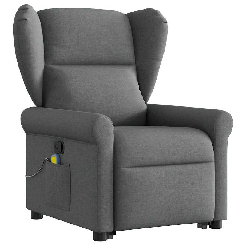 Fauteuil de massage inclinable Gris foncé Tissu Modèle Ovoria - 8721102963674_0