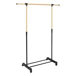 FIVE Portant à vêtements en métal effet Bois extensible hauteur et largeur H 160 cm - acier JJ5132_0