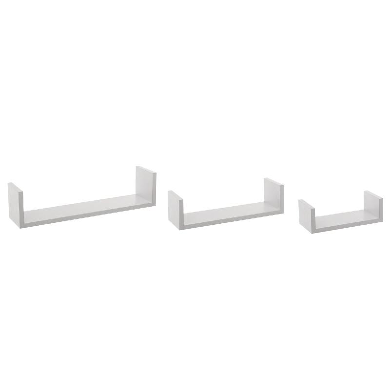 FIVE Set de 3 étagères murales blanches - blanc multi-matériau JJ013_0