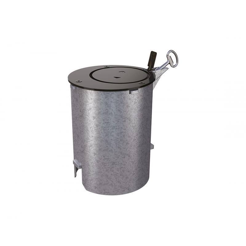 Fourreau d'amovibilité verrouillable en acier galvanisé - Auto-drainant - Verrouillage par clé de 11 et pêne à vis_0