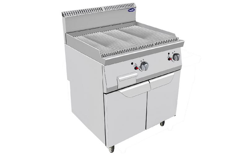 Grill 2 brûleurs sur placard à gaz charcoal pierres de lave - 700mm de profondeur - AT7G8C-F - Atosa_0