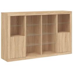 Helloshop26 - Buffet bahut commode armoire meuble de rangement organisateur cuisine salle de séjour salon avec lumières LED 3 pcs 02_0037215 - 30002_0