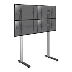 KIMEX Support sur pieds mur d'images pour 4 écrans TV 45''-55'' - Hauteur réglable jusqu'à 240cm - gris - 031-2410K1_0