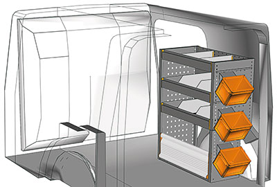 KIT AMÉNAGEMENT KANGOO L1 MÉTALLIQUE CÔTÉ DROIT