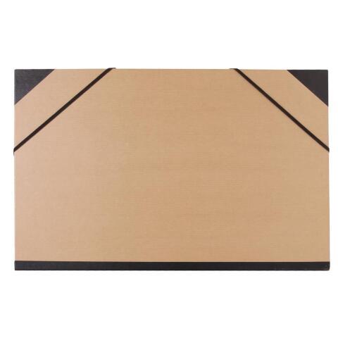 LOT DE 10 - CARTON À DESSIN KRAFT À ÉLASTIQUES 32X45CM - BRUN
