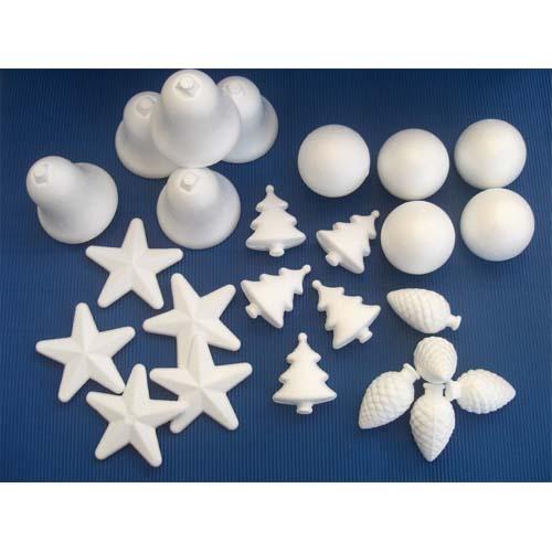 FORME NOËL À DÉCORER STYROPOR ASSORTIMENT 25 UNITÉS