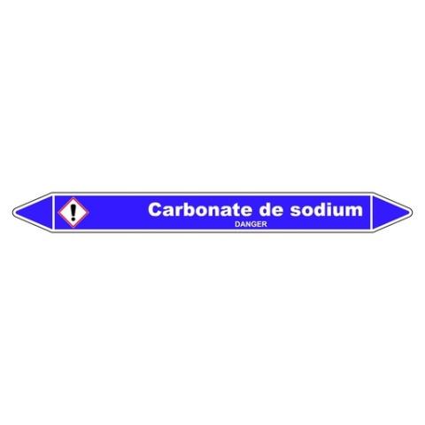 LOT DE 5 - MARQUEUR DE TUYAUTERIE - CARBONATE DE SODIUM - NFX 08-105 - VINYLE 450 X 52 MM