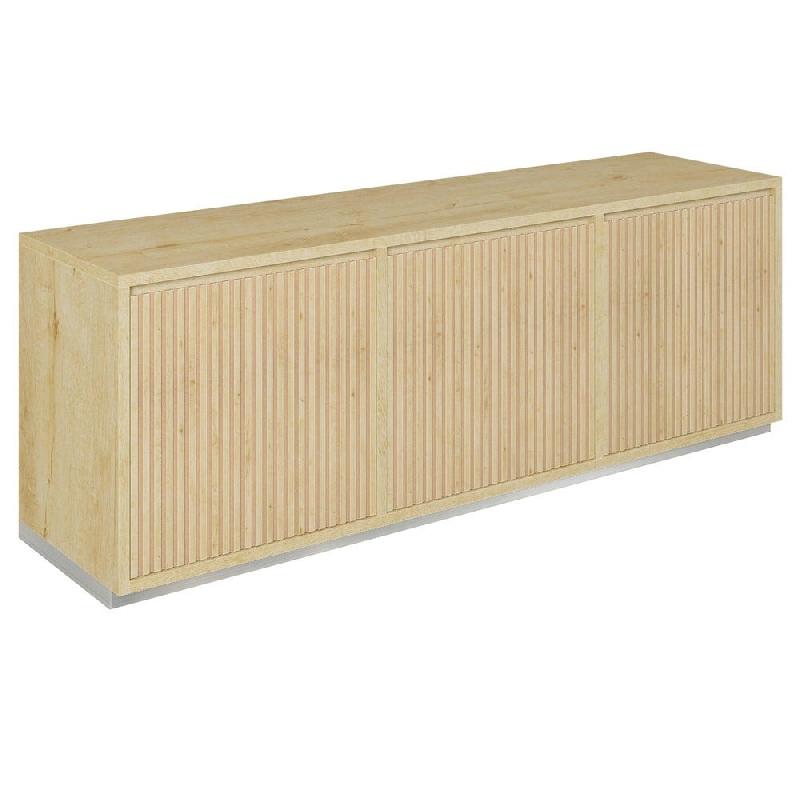 Meuble Vertigo T01 6 tiroirs à l'anglaise MDF nat et chêne clair 180x47x60 cm_0