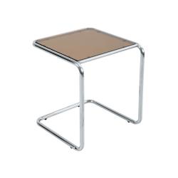 Oviala Business Oviala Table basse carrée L50 cm en métal et en verre marron - marron verre 114451_0