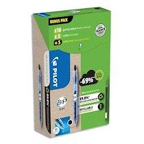 PACK PROMO DE 10 STYLOS À POINTES MOYENNES B2P GEL + 10 RECHARGES À -50%. COLORIS NOIR