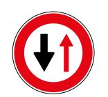 Panneau de signalisation type BK 15 - Cédez le passage à la circulation venant en sens inverse_0