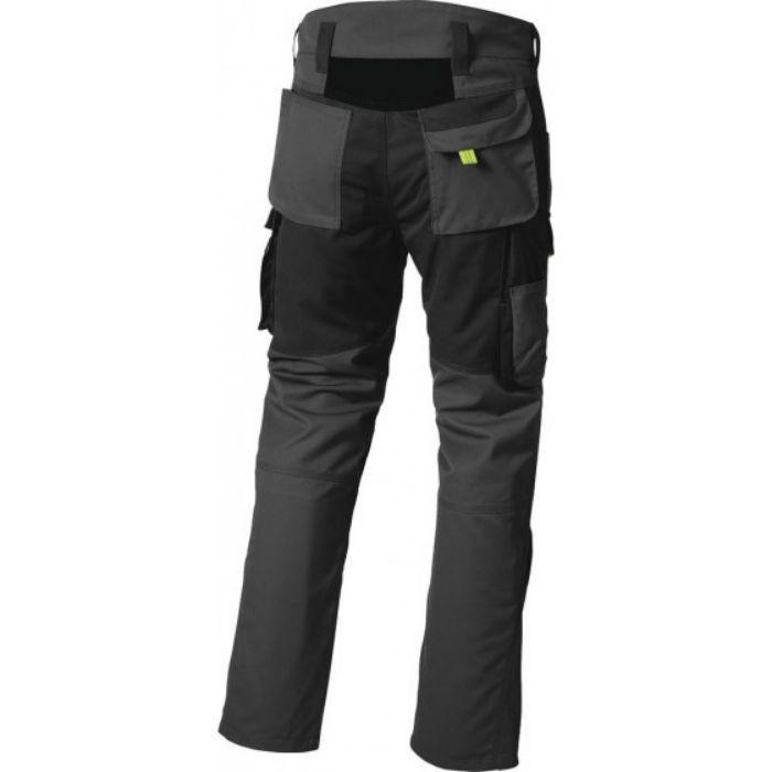 Pantalon de travail anthracite 285g/m² - Taille 42 - Avec poches genouillères et bandes rétro-réfléchissantes_0