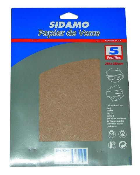 PAPIER DE VERRE 230X280 GR100 BLISTER X5