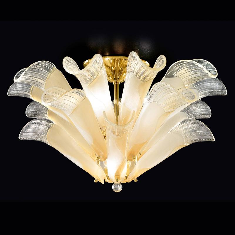 PATRIZIA VOLPATO PLAFONNIER PETALI AVEC ÉLÉMENTS EN VERRE DE MURANO