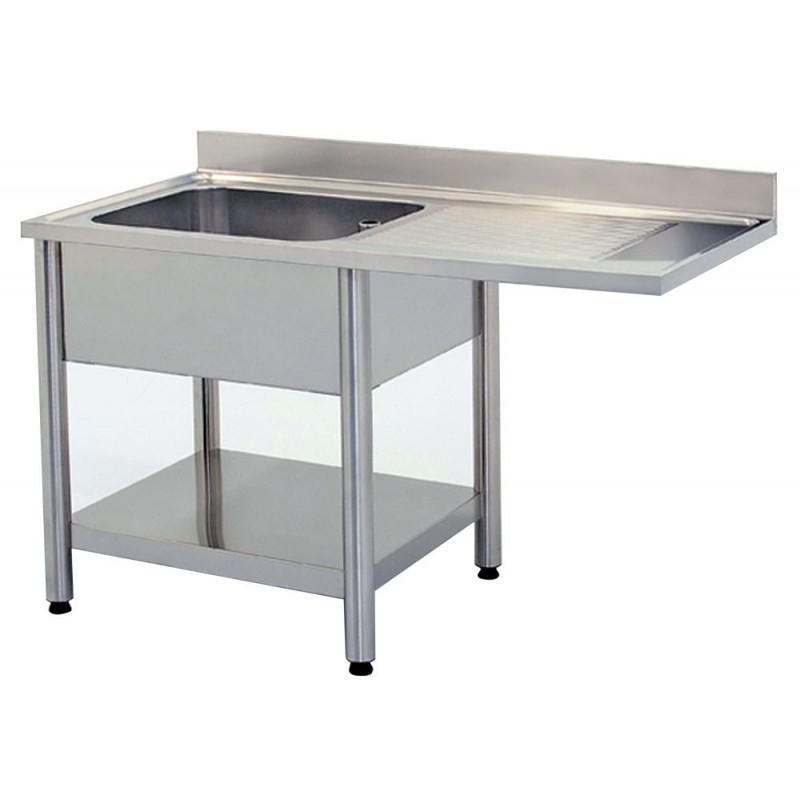 Plonge inox avec emplacement lave-vaisselle - 1 bac, 1 égouttoir à droite - MPK1/1DMLV_0