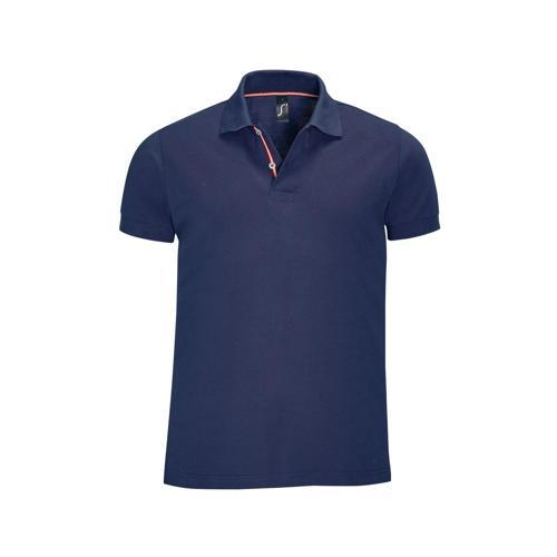 POLO PERSONNALISABLE PATRIOT COL BICOLORE TECHMARINE-BLANC