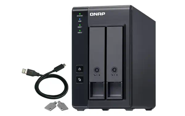 QNAP TR-002 Boîtier de disques de stockage Boîtier disque dur/SSD Noir 2.5/3.5