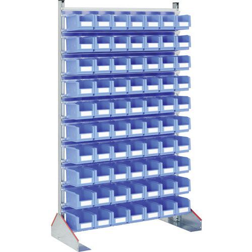 RACK FIXE UTILISATION SIMPLE FACE FOURNIT AVEC BACS À BEC PLASTIQUE SK - BITO