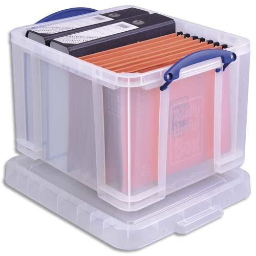 Rlu boîte de rangement 35 litres + couvercle - dimensions : l48 x h31 x p39 cm coloris transparent_0