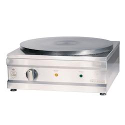 Romux® Crêpière Professionnelle Électrique Simple de Table - Acier Inoxydable - Plaque en Fonte Émaillée 40 cm Ø - 2500W_0