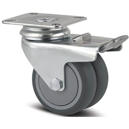 ROULETTE PIVOTANTE AGILA TWIN MONTAGE PLAQUE 2975UAK050P40 - TENTE