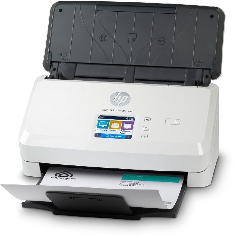 Scanner à alimentation HP ScanJet Pro N4000 snw1 - multicolore 6FW08A_0