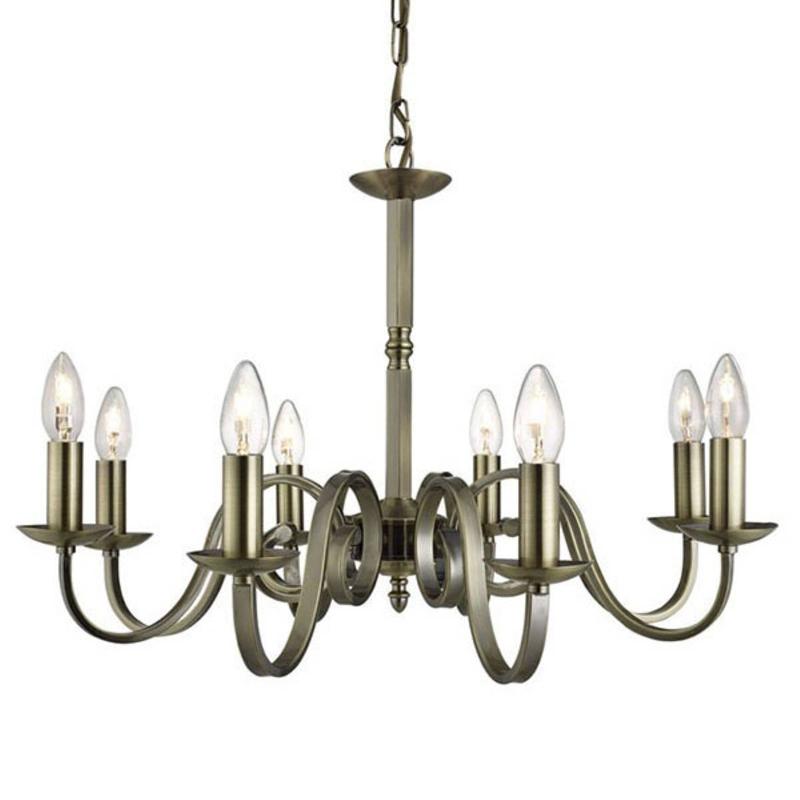 SEARCHLIGHT LUSTRE RICHMOND LAITON ANCIEN, À 8 LAMPES