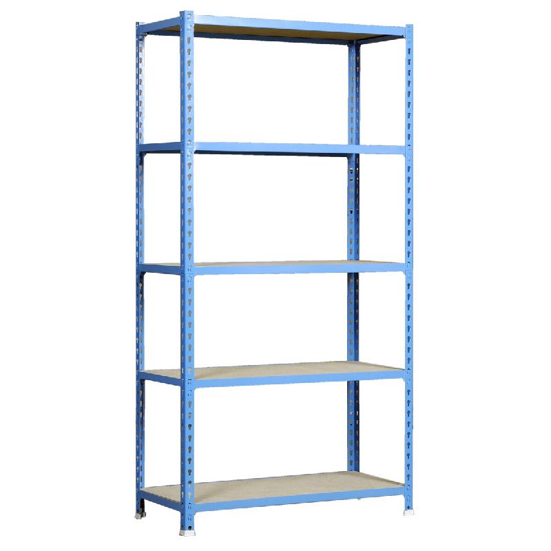 SimonRack Étagère Rangement 2000x1100x300 mm, 5 niveaux, plateaux en bois, charge 200 kg par niveau, Bleu - Maderclick - métal 8425437077760_0