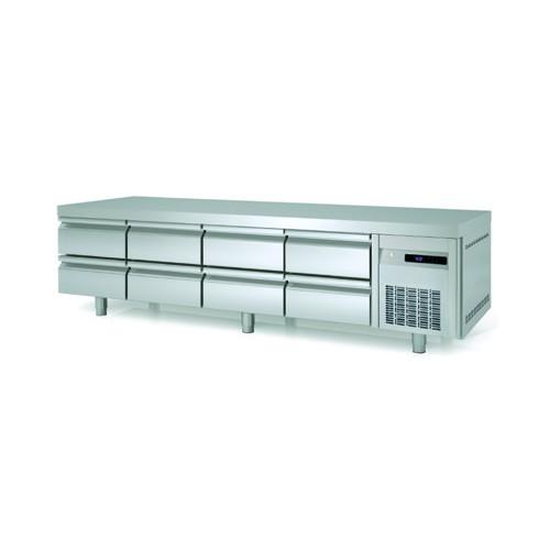 Soubassement réfrigéré Positif 2245mm 4x2 tiroirs GN1/1 Coreco_0