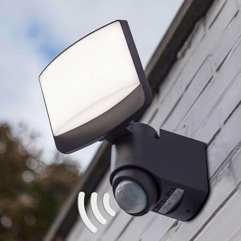 LUTEC SPOT D’EXTÉRIEUR LED SUNSHINE, DÉTECTEUR, 18 CM