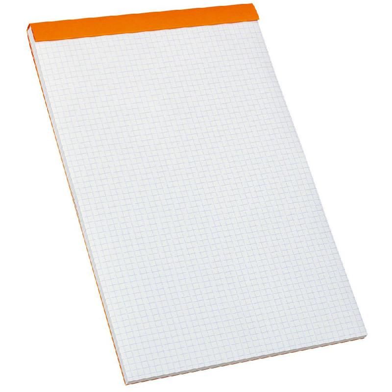 STAPLES BLOC-NOTES AGRAFÉ - FORMAT A4 DÉTACHÉ (70 G/M2) - 100 PAGES NON PERFORÉES À PETITS CARREAUX - COULEUR ORANGE (PRIX À L'UNITÉ)