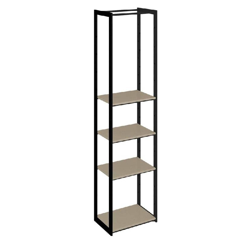 Structure Cage noir 60x40x240cm 4 tablettes taupe_0