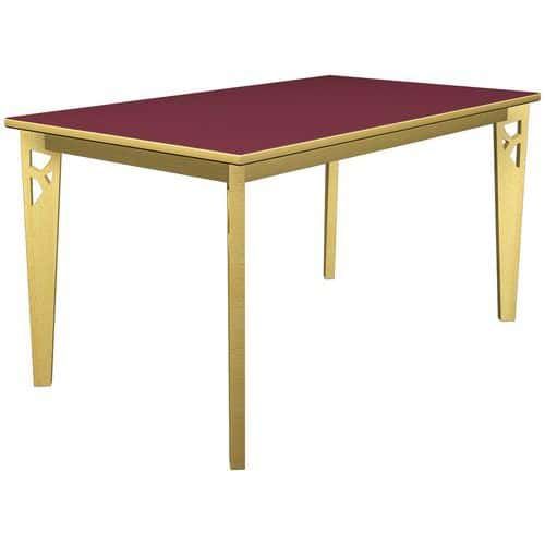 TABLE IRISS 140 X 80 CM 4P - STRAT BORDEAUX/HÊTRE NATUREL