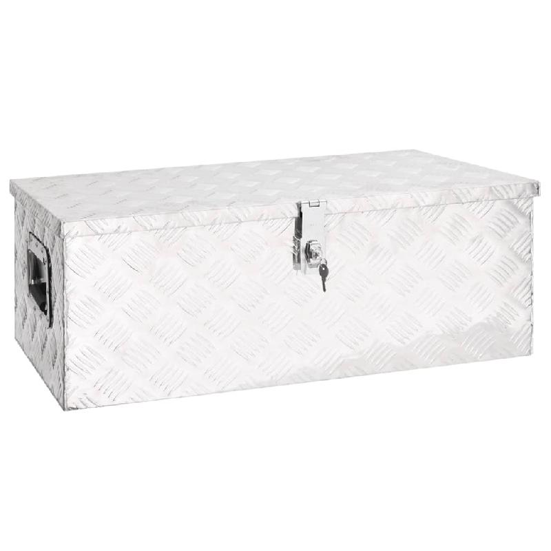 Vidaxl boîte de rangement argenté 80x39x30 cm aluminium 152252_0