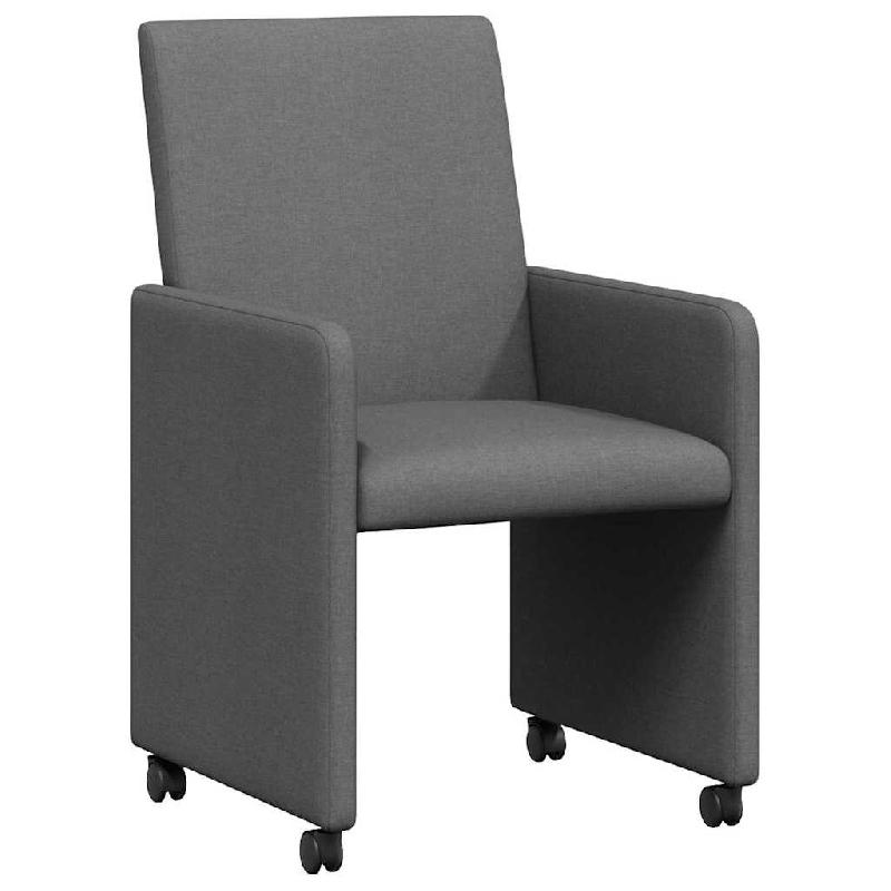 VidaXL Chaises de Salle à Manger avec Roues 2 pcs Gris foncé tissu Modèle Nova Riviera - 42017808_0