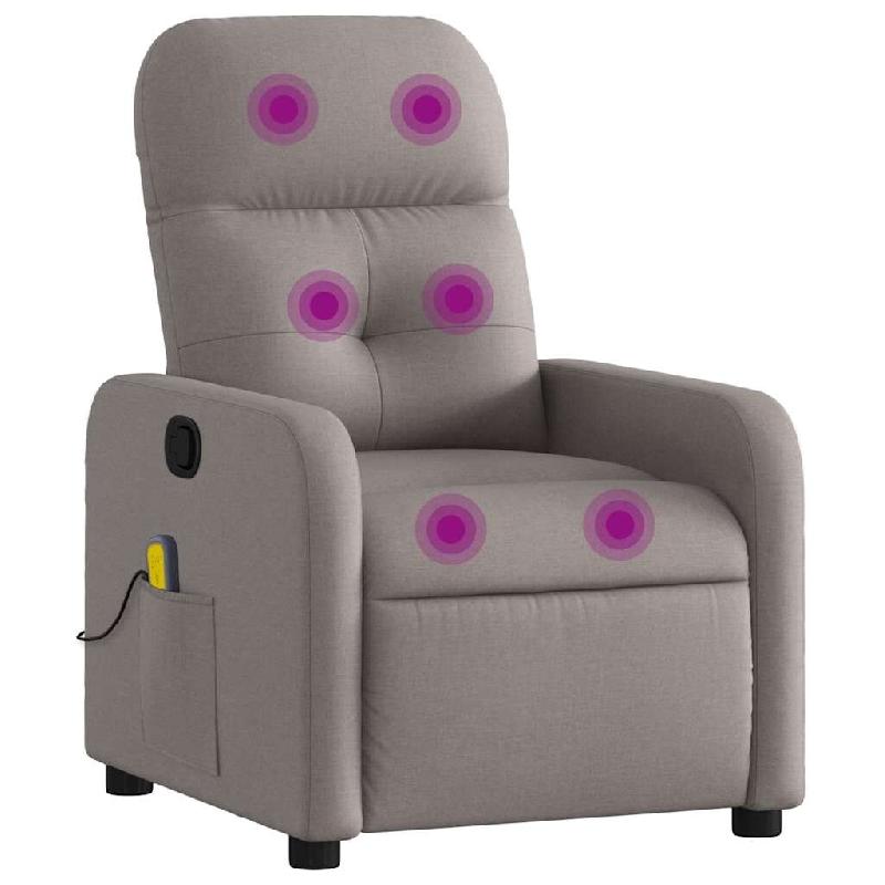 VidaXL Fauteuil de massage inclinable Taupe Tissu Modèle Farlonis - 8721012371705_0