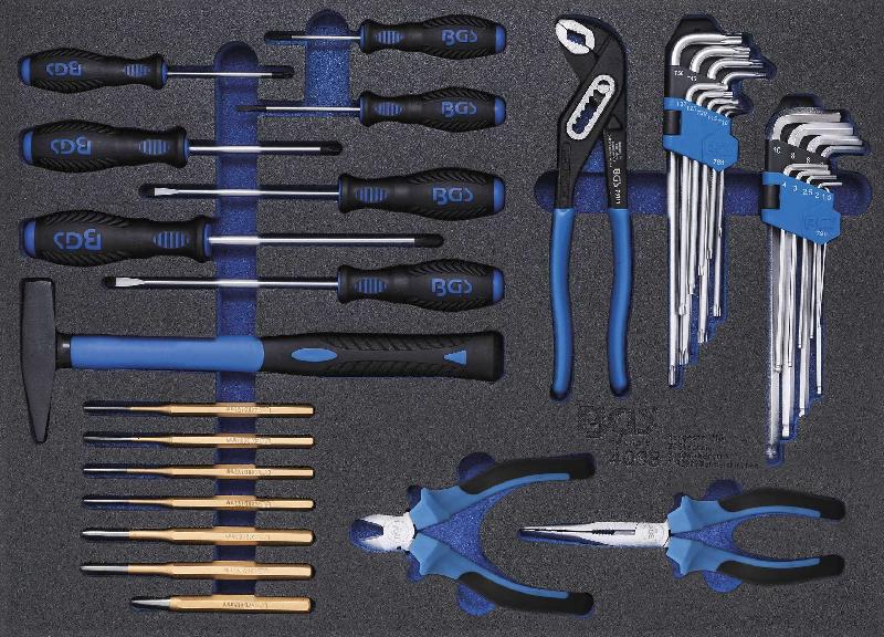 Insert de servante d'atelier 3/3 - Jeu de marteaux, pinces et tournevis avec outils en acier chrome-vanadium_0