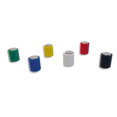 AIMANTS CYLINDRIQUES SAFETOOL - 6 X 10 MM - COLORIS ASSORTIS - LOT DE 12