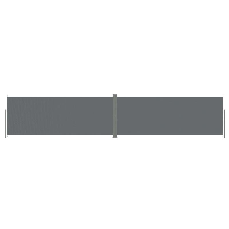 Auvent paravent store brise-vue latéral rétractable - 200 x 1000 cm anthracite - protection visuelle pour jardin, terrasse, balcon_0