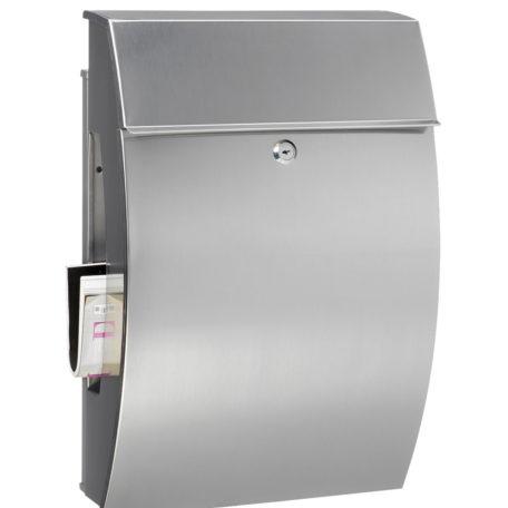 Boîte aux lettres en acier inoxydable Hamburg 3815 NI - avec porte-journaux intégré et norme EN 13724_0