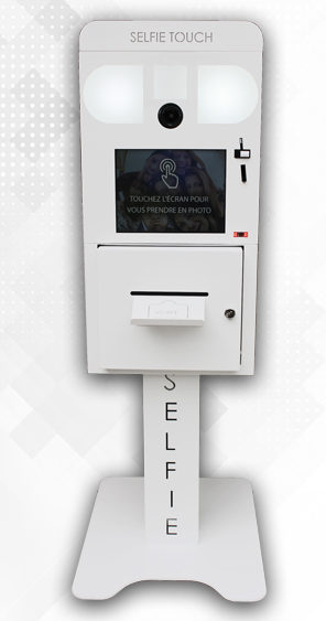 Borne selfie / photobooth mobile - lumière LED, personnalisable, appareil photo reflex et imprimante pro_0
