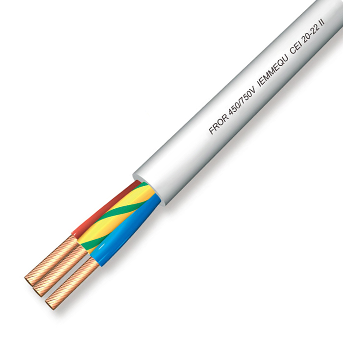 Câble électrique multipolaire 2x0,35 mmq gaine extérieure grise - fror - 750 v_0