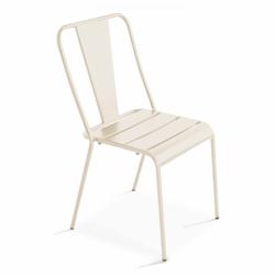 Oviala Business Chaise en métal ivoire - beige acier 109835_0