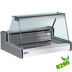 Comptoir-vitrine réfrigéré VA15/R2 - vitres droites en verre trempé - acier inox AISI 304_0