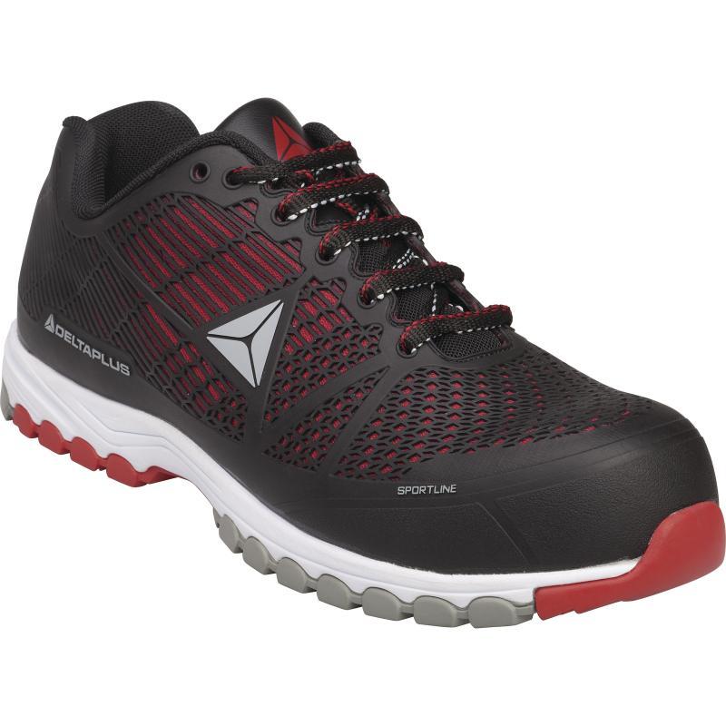 DELTA PLUS - CHAUSSURES DE SÉCURITÉ S1P SRC HRO - DELTA SPORT - NOIR ET ROUGE - TAILLE 43 - DSPORSPNR43_0