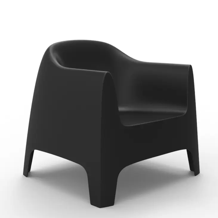 Fauteuil lounge SOLID noir de VONDOM_0