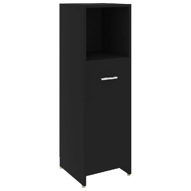 Helloshop26 - Armoire de salle de bain élégante avec étagères 30 x 30 x 95 cm en bois d'ingénierie noir 02_0047713 - noir Bois massif 3000234923516_0