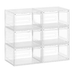 Helloshop26 - Boîtes à chaussures lot de 6 rangement pour chaussures en plastique avec porte empilable 33 x 285 x 192 cm jusqu'à la 12_0004460 - 30_0