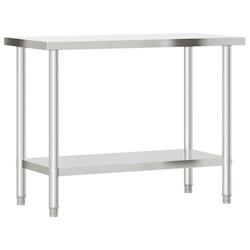 Helloshop26 - Table de travail de cuisine professionnelle 110 x 55 x 85 cm acier inoxydable 02_0045403 - 3000220661613_0