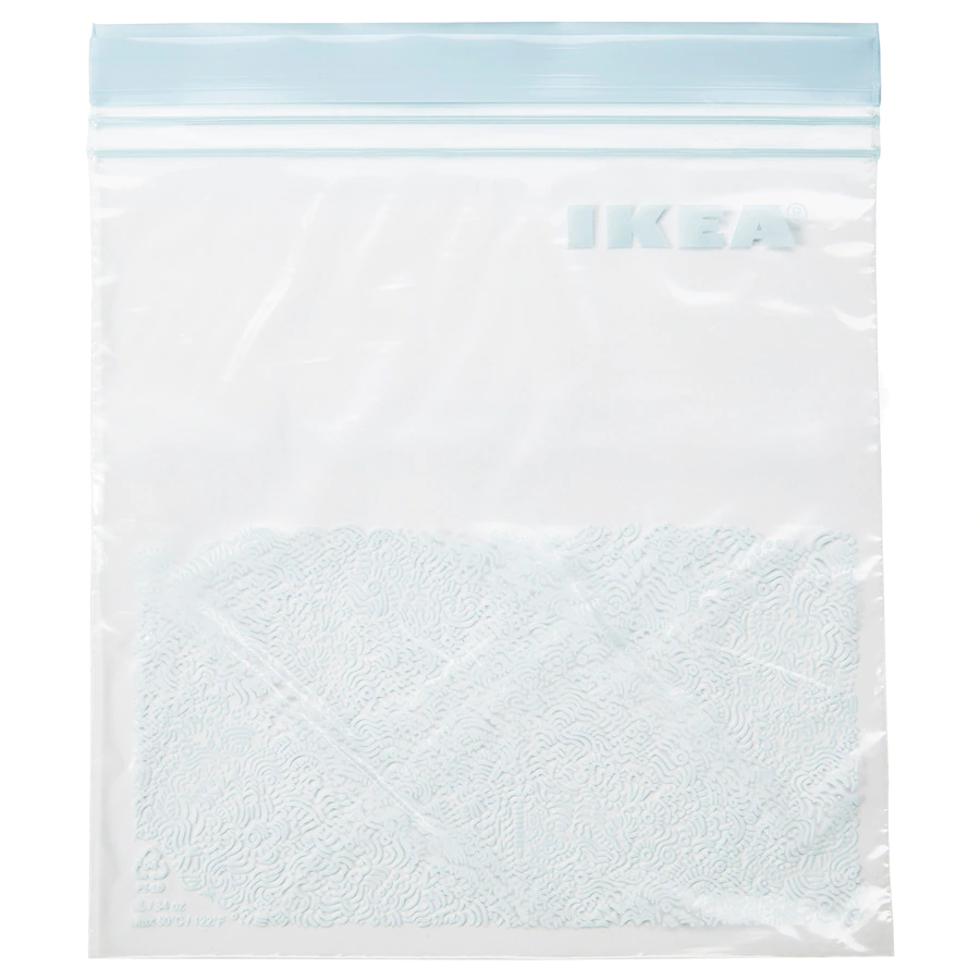 Istad - sacs plastique à motif à fermeture zip - Ikea - réutilisables, 1L, 19x21,5 cm_0